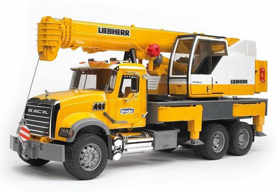 Zabawka Ciężarówka z dźwigiem Liebherr Mack Granite Bruder