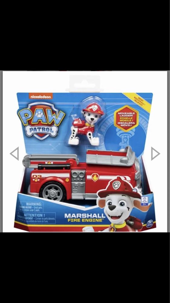 Paw Patrol Базовий автомобіль з водієм Маршалом Marshall fire engine