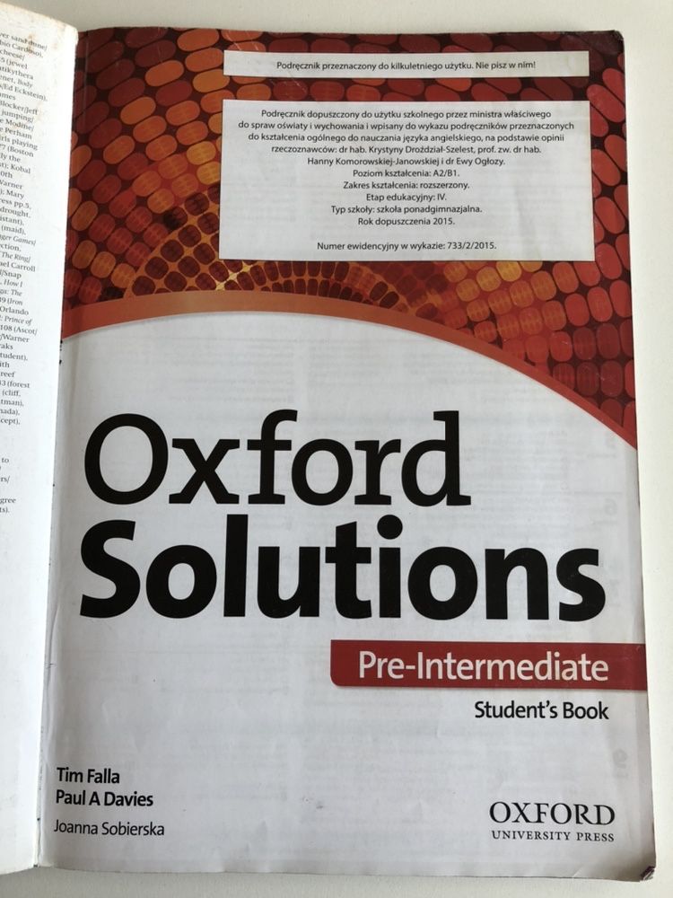 Podręcznik do angielskiego oxford solutions poziom rozszerzony