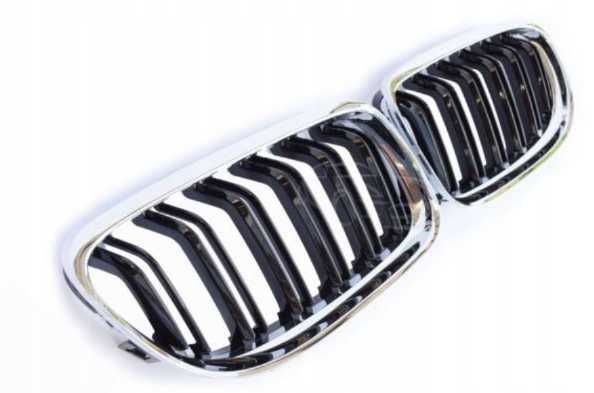 Grill (NERKI) BMW E90 08-11 PODWÓJNE Black Chrom POLIFT