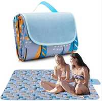 Складний килимок (покривало) сумка для пікніка / пляжу , 200х193 Blue