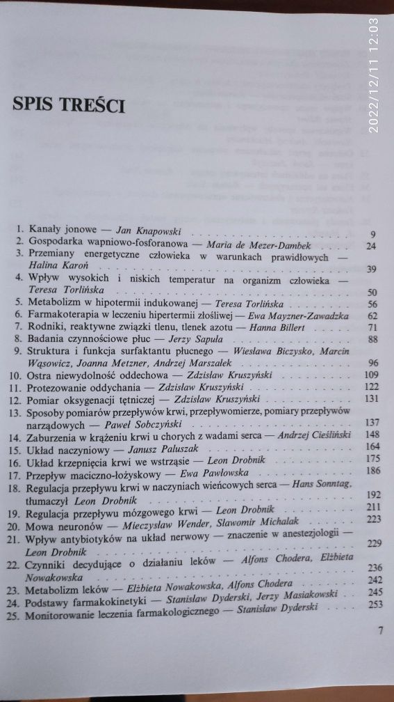 " Problemy anestezjologii i intensywnej terapii"  Drobnik , W. Jurczyk