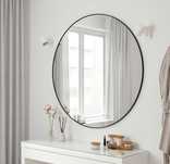 Jak nowe LINDBYN Lustro czarny 110 cm loft sypialnia salon pokój