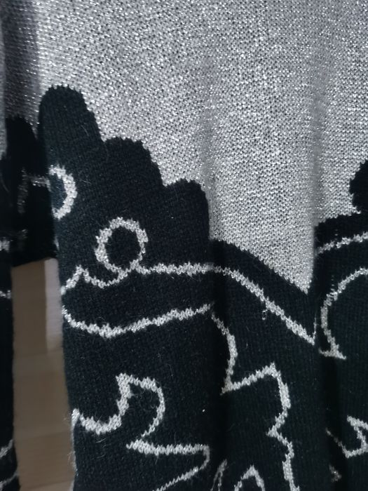 Sweter czarno srebrny Joyce L oversize uniwersalny