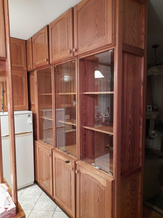 regał witryna szafa dwustronna przeszklona PRL