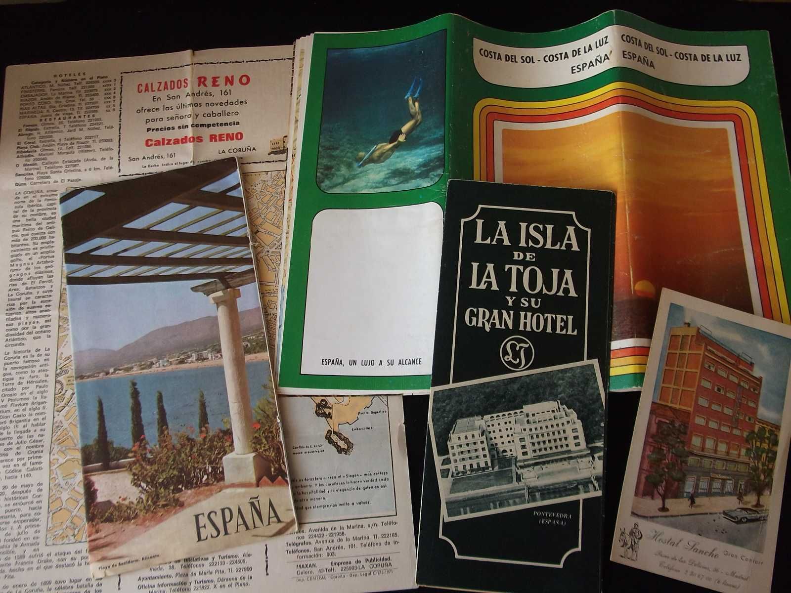 Folhetos turísticos panfletos antigos França Itália Alemanha Espanha