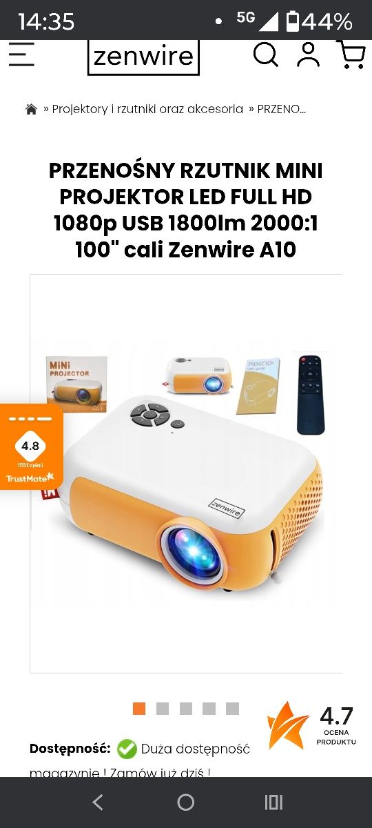 Projektor rzutnik Zenwire a10