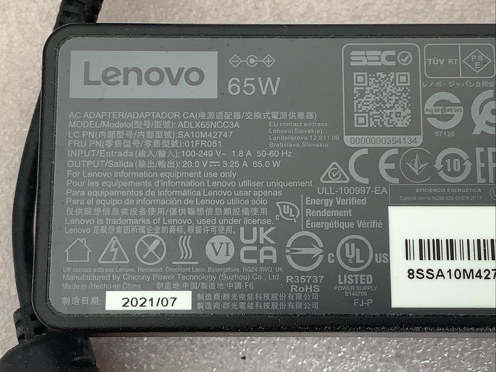 AC adaptador - Carregador ADLX65NCC3A  computador portatil Lenovo 65W