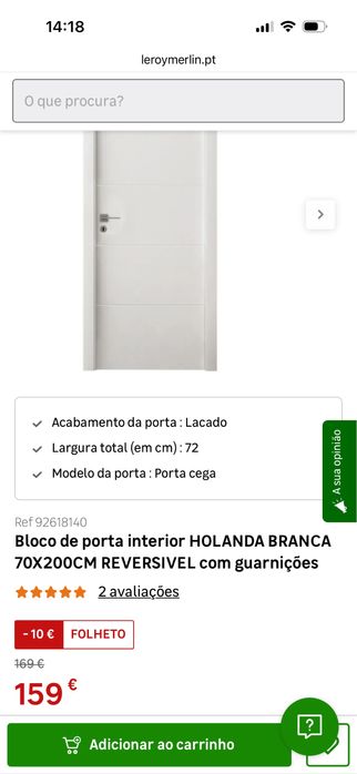 Porta holanda 70x200cm