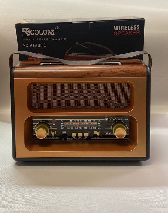 Radio vintage retro bardzo duże 28cm głośnik bluetooth karta solar prą