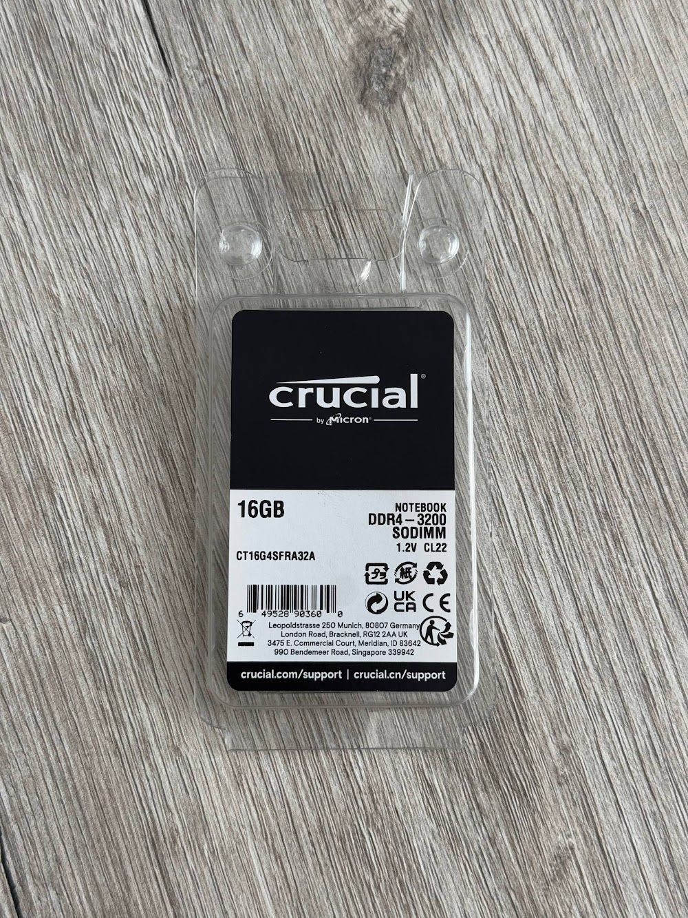 Оперативна памʼять Crucial DDR4 SODIMM 16GB 3200 MHz CL22