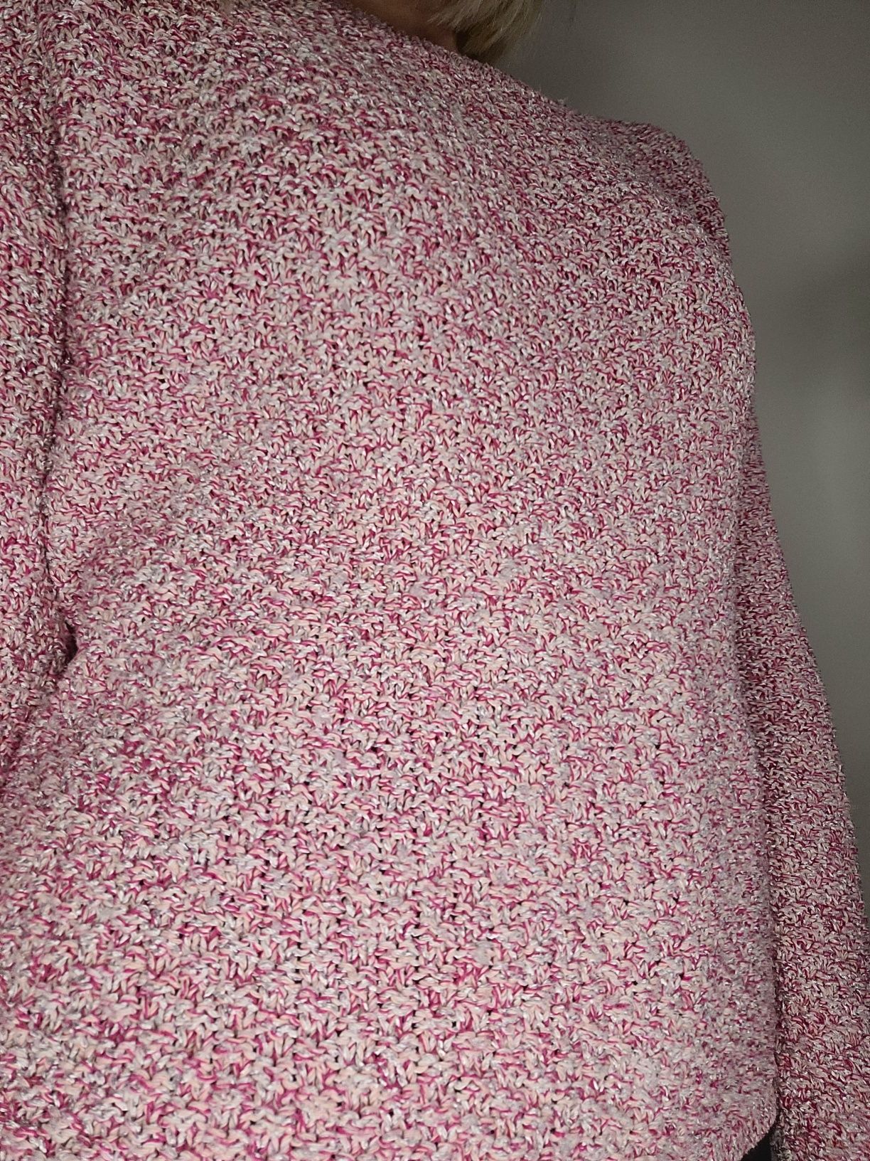 Różowy melanżowy sweter oversize 90s vintage