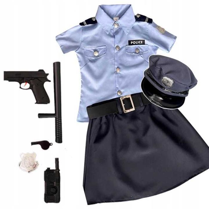 Strój przebranie Policjantki dla dziewczynki + akcesoria r.M 110/116
