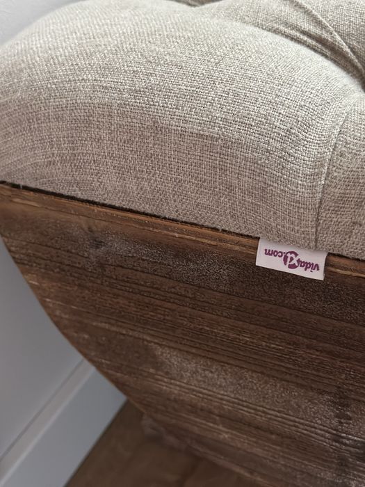 Ławka ze schowkiem, skrzynia lite drewno i tkanina, 103 x 51 x 44 cm