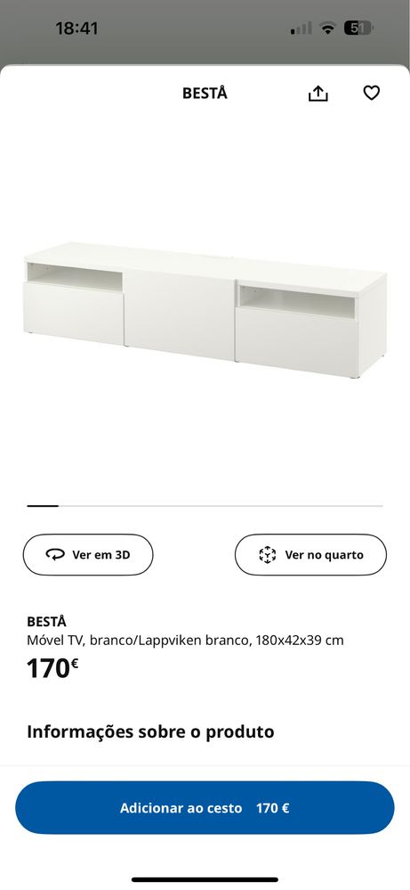 Móvel branco TV IKEA