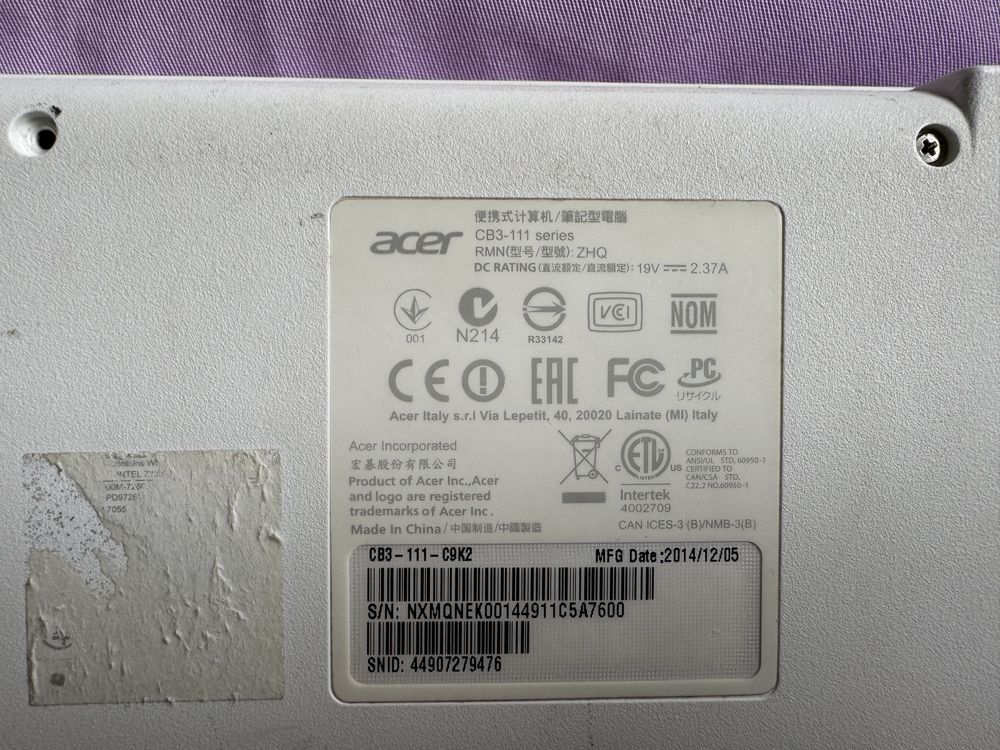 Chromebook Acer - CB3 111