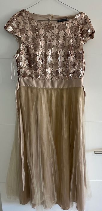Vestido Cerimónia/Festa Lantejoulas - tamanho L/40