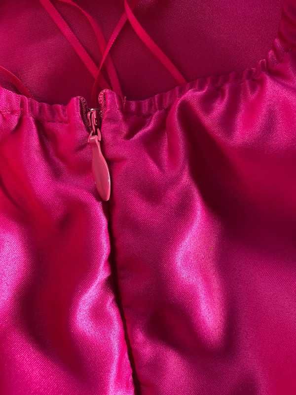 vestido rosa fúcsia de cerimónia