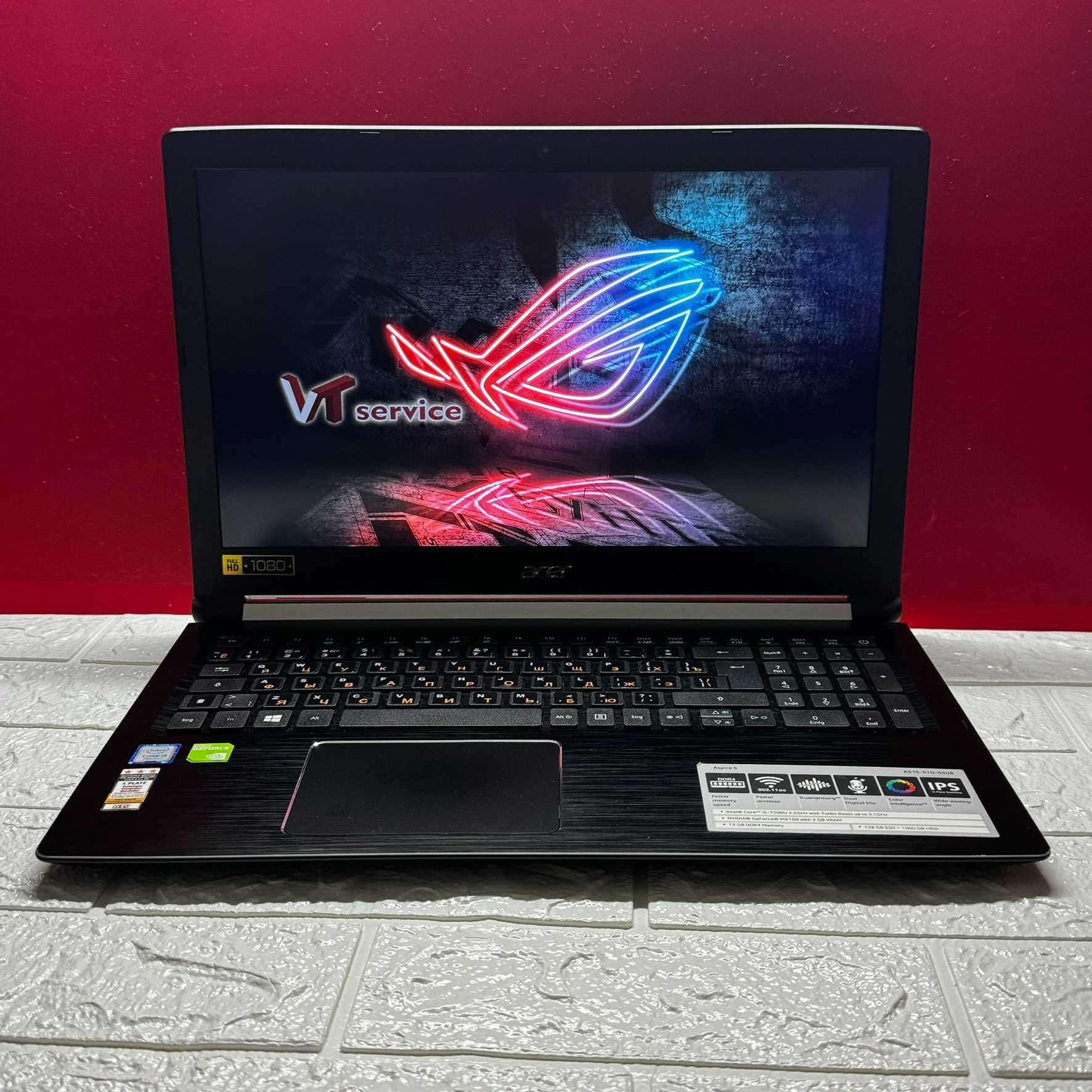 Acer Gamung i5-7200 12GbDDR4 SSD128+HDD1Tb GeForce MX150, 2Gb, DDR5