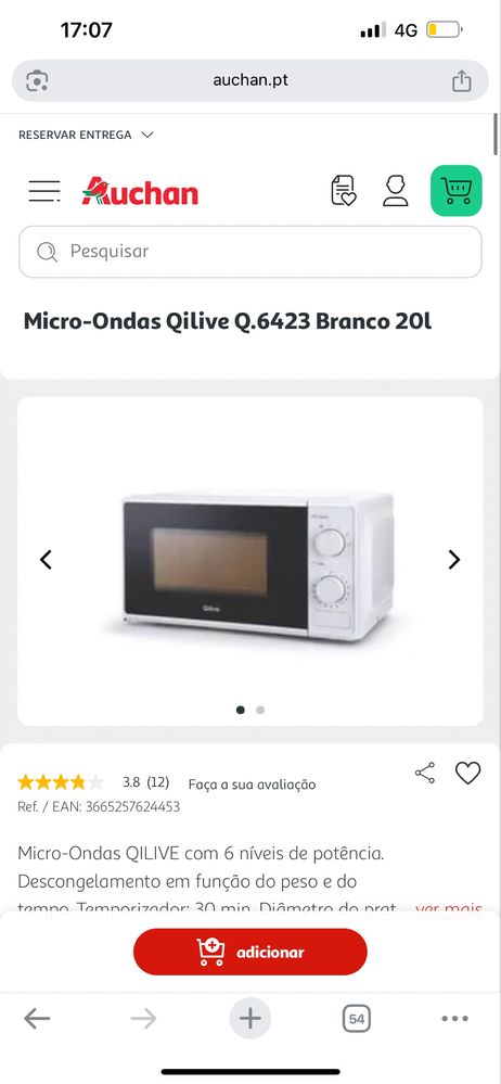Micro-ondas Qilive Q.6423, 20L, 700W