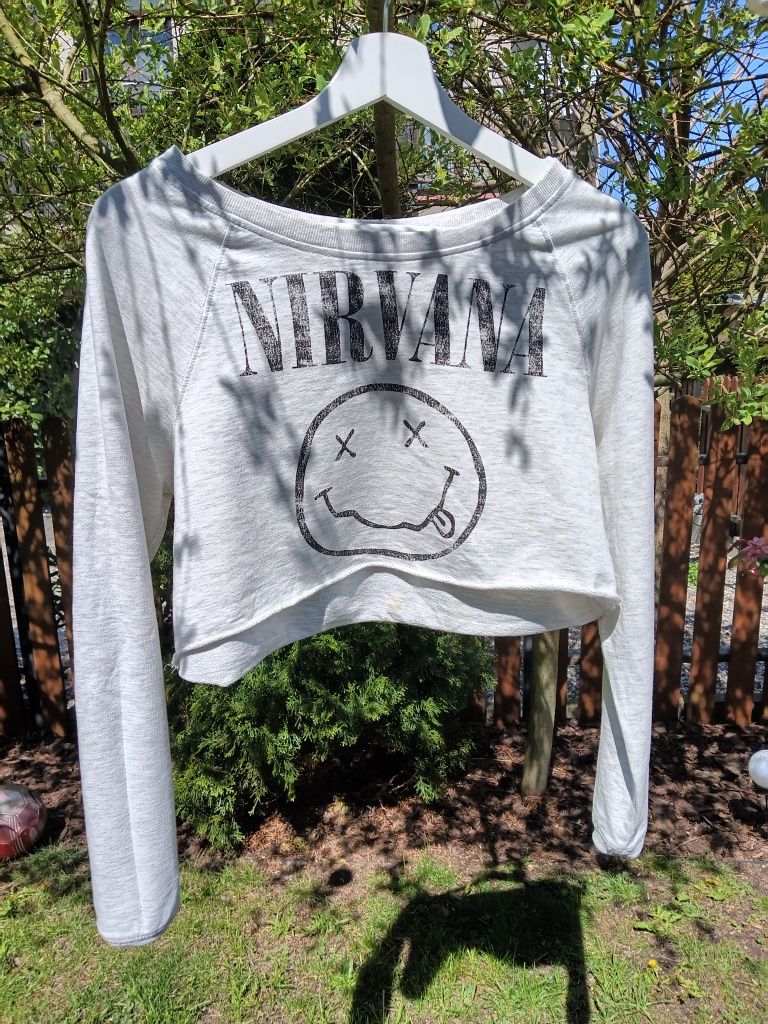 Crop top nirvana H M bawełna