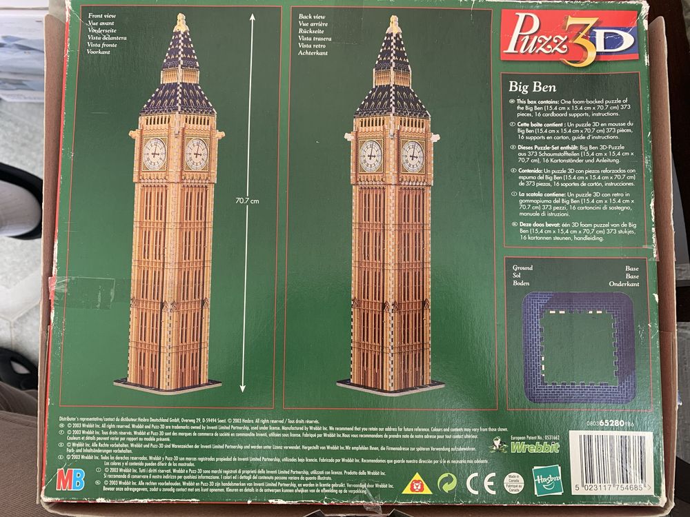 3d puzzle big ben 3д пазл біг бен