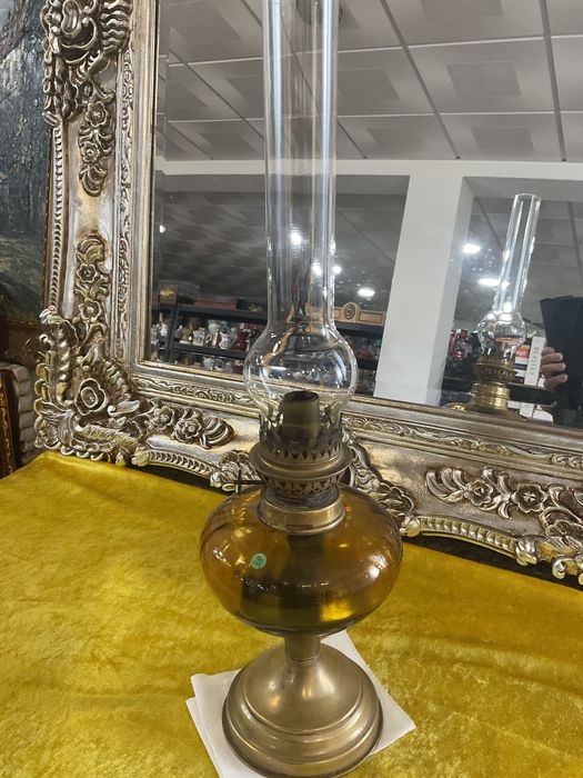 CANDIEIRO vidro amarelo com chaminé