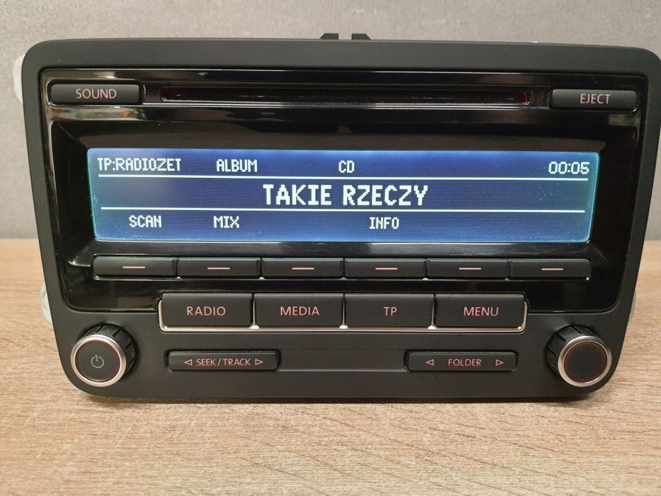 Radio samochodowe VW Volkswagen RCD310 CD z MP3 Passat B7 Golf VI +KOD