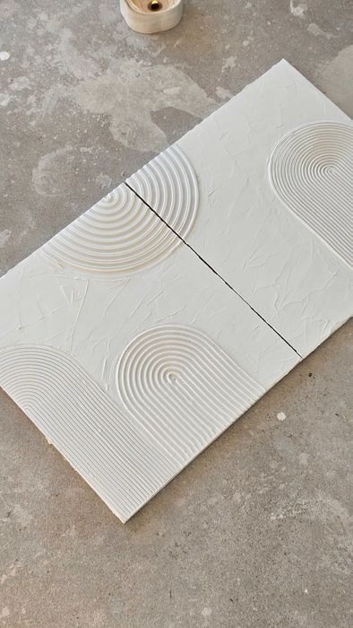 Рельєфний диптих. Картина з текстурної штукатурки. 35х35 см, 2 шт.