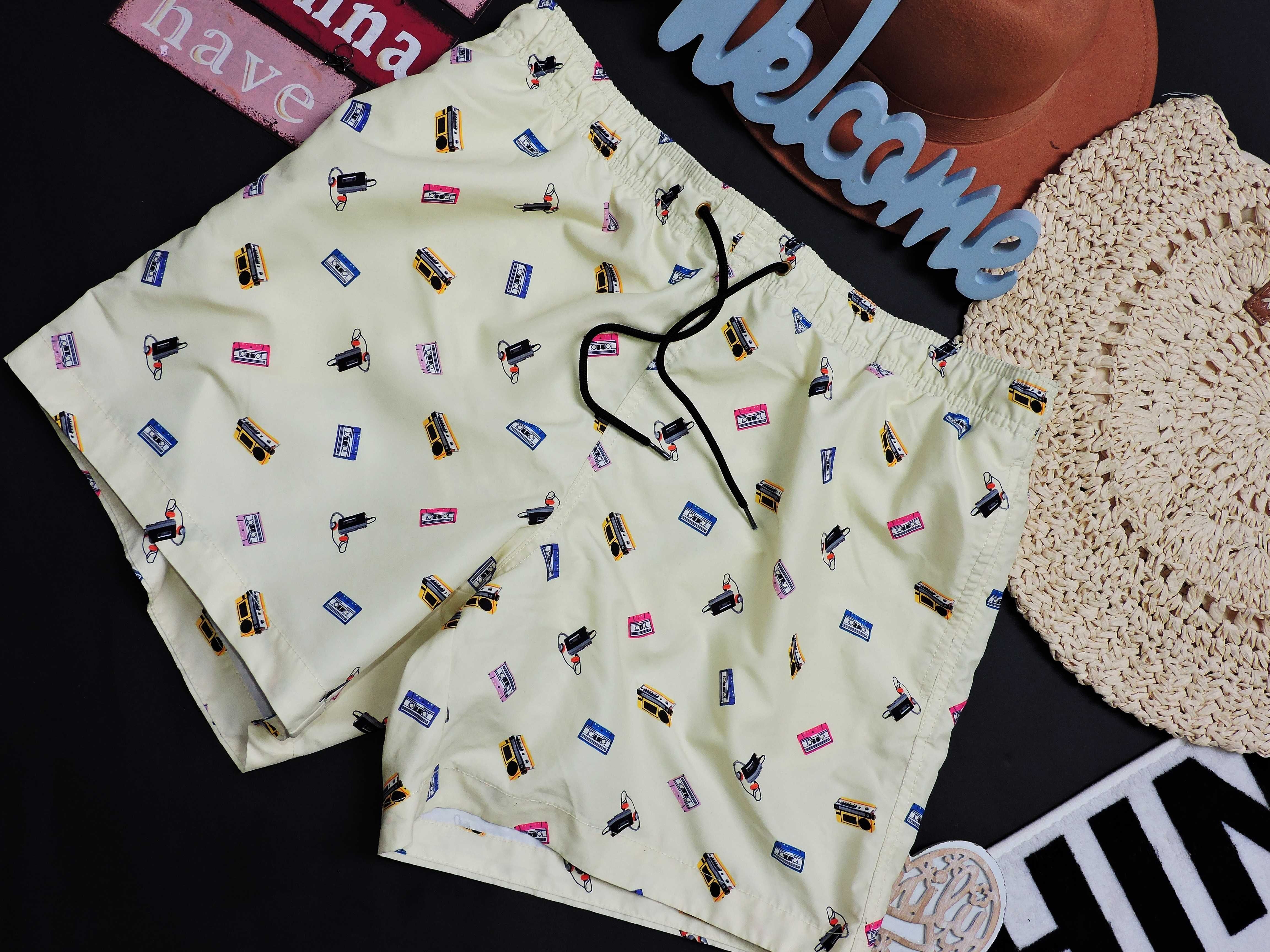 H&M Męskie spodenki kąpielowe print stereo XL