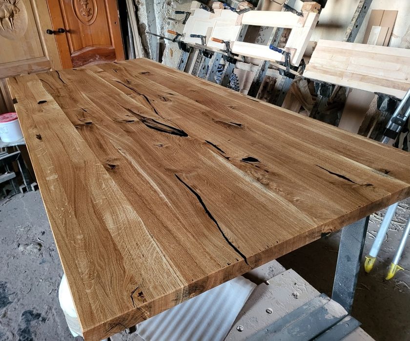 Oryginalny stół dębowy do jadalni, salonu, loft, industrial 200x100