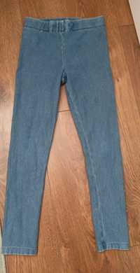 Tregginsy legginsy jeansowe jeansy rurki dla dziewczynki H&M 134