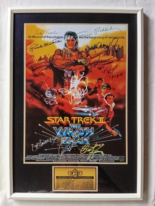 Moldura Filme Star Trek 2 - Wrath of Khan com Autógrafos (A4)