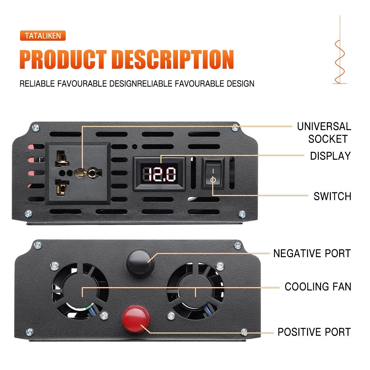 Інвертор 12v-220v. Чистий синус! 1600W