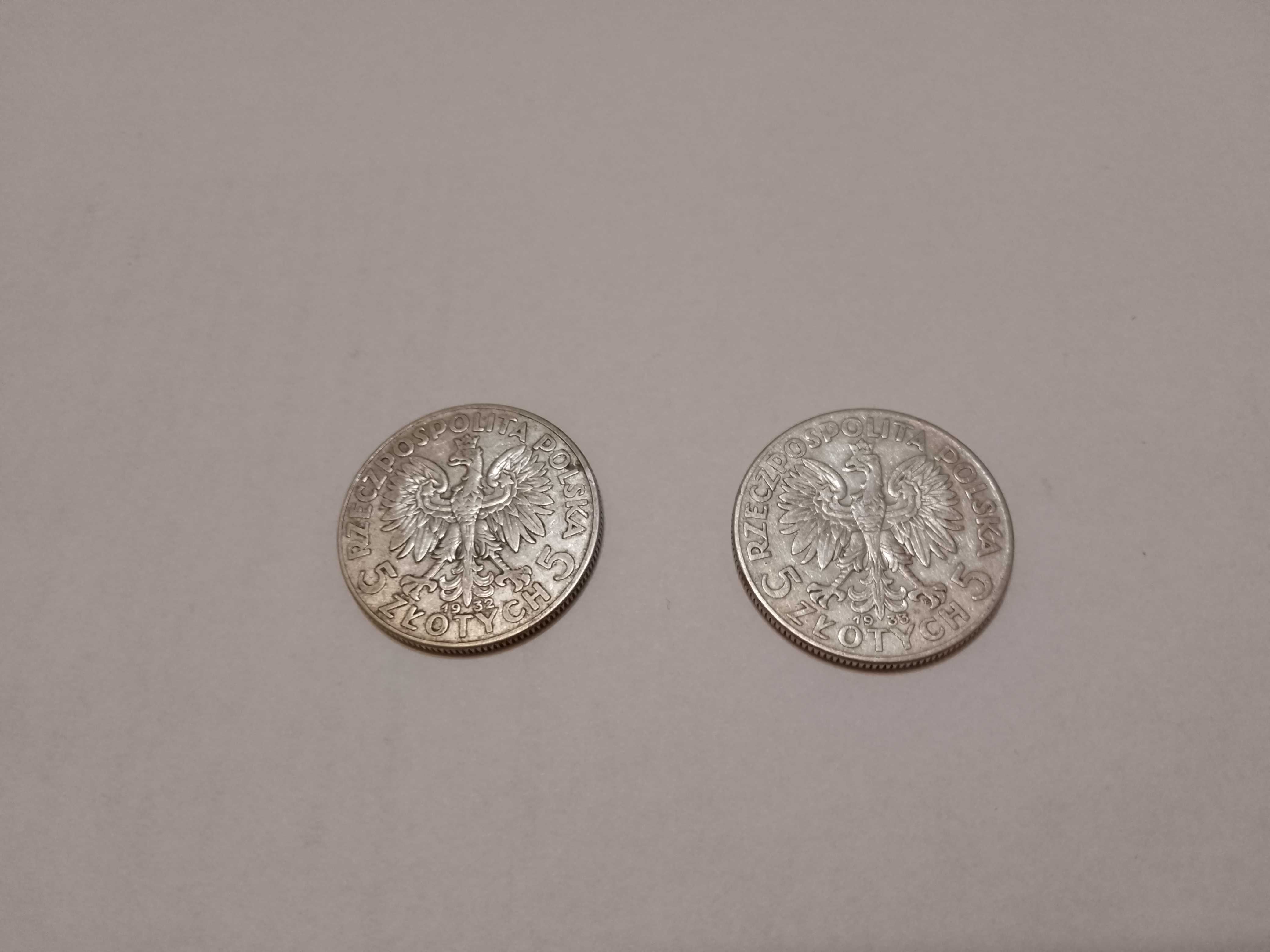 Oryginalne monety II RP 5 zł głowa kobiety