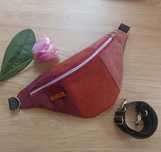 Nerka torebka saszetka ceglasty patchwork handmade