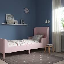 Ikea BUSUNGE 2 Camas extensíveis, rosa claro, 80x200 cm