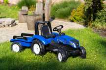 Wielki ciągnik FALK traktor na pedały NEW HOLLAND 3-7 LAT 3090B przycz