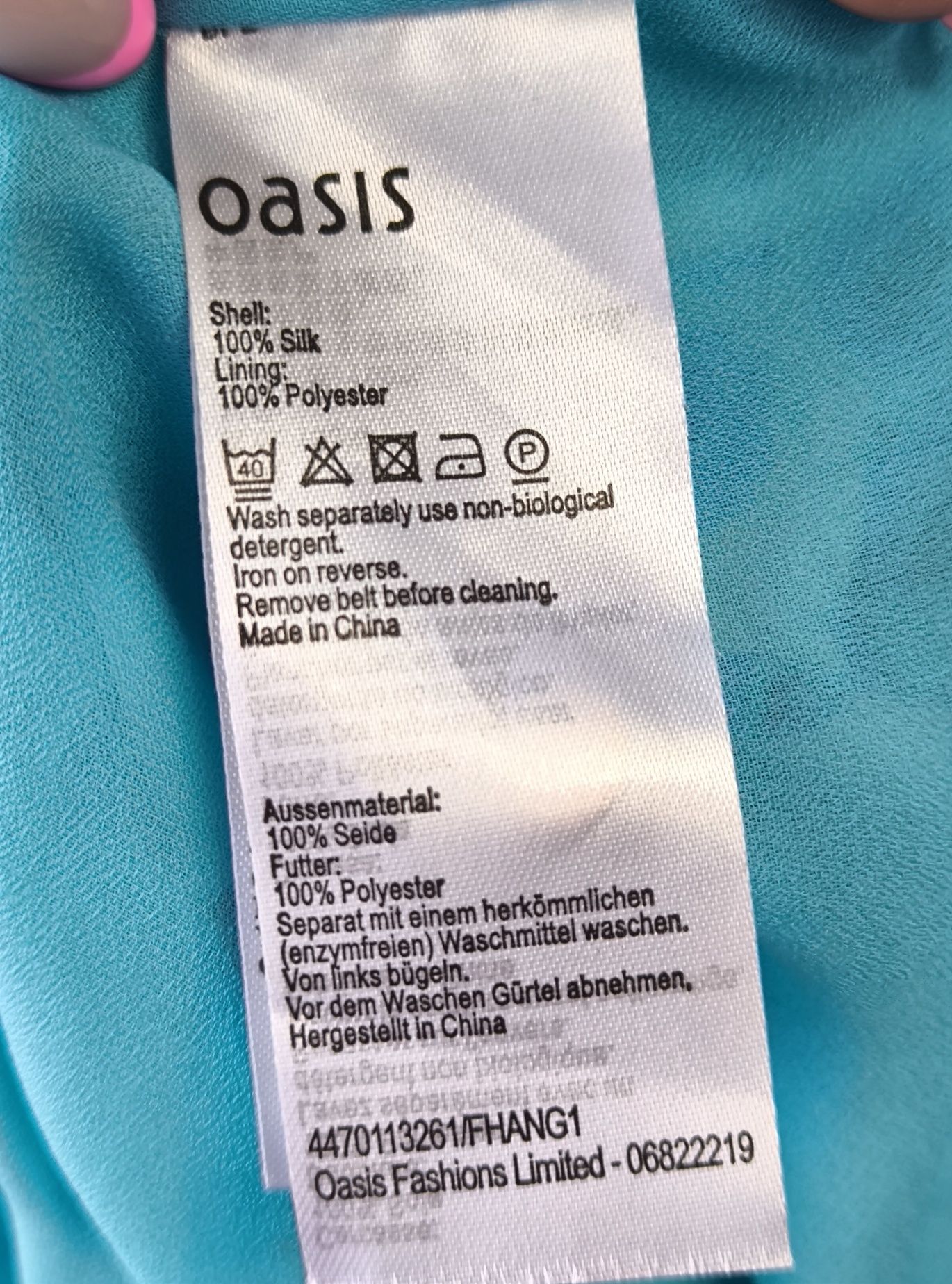 Jedwabna sukienka OASIS - 100% silk jedwab r. 40 L