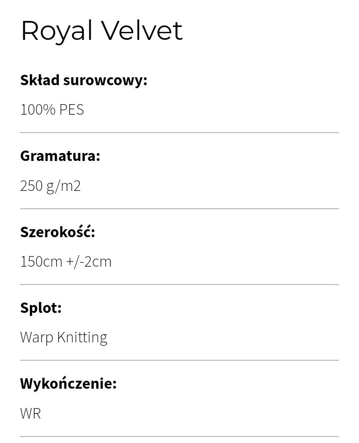SZYCIE! Zasłony klasyczne. Royal Velvet