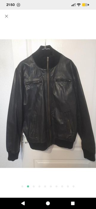 Куртка бомбер чоловіча чорна натуральна jack&jones