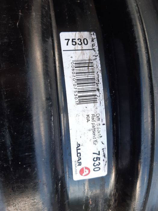 Felgi stalowe kia rio  4x100 15" et49  z czujnikami ciśnienia