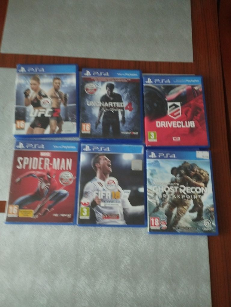 UFC 2,uncharted 4 DRIVE CLUB ,SPIDER MAN FIFA 18 ghost recon breakpoin