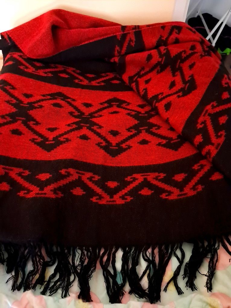 Piękny tradycyjny szal / narzuta turecki vintage frendzle