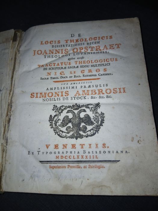 Antigo Livro Religioso Em Latim Ano 1783