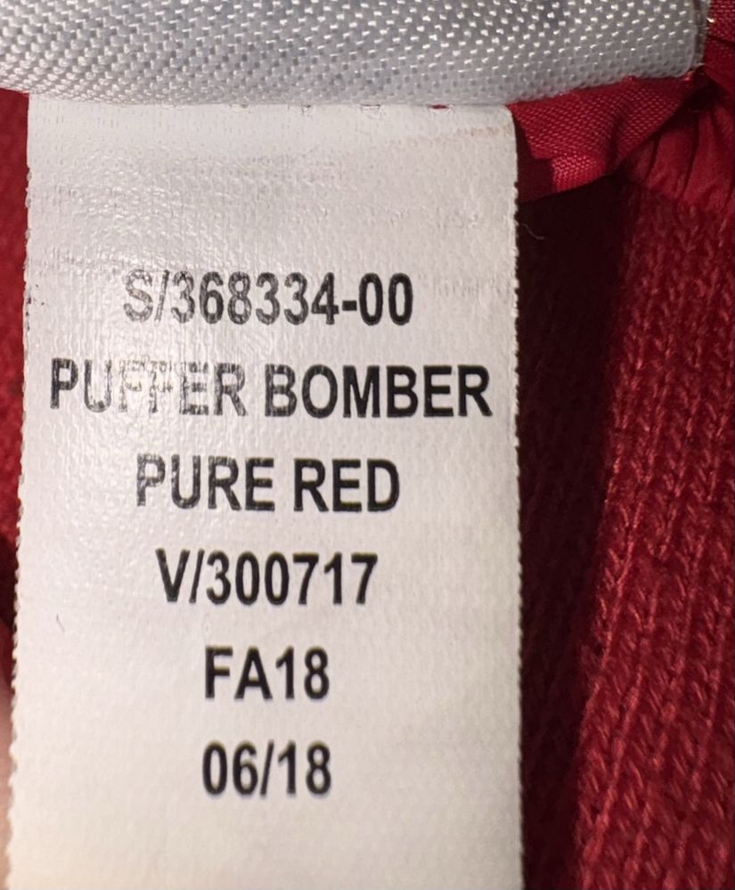 Kurtka puchowa - Puffer Bomber - GAP - czerwona kurtka zimowa