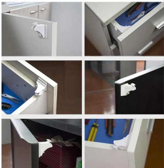 Mocne magnetyczne blokady zabezpieczenie do szafek 4 szt