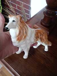 Porcelana figurka pies owczarek Collie