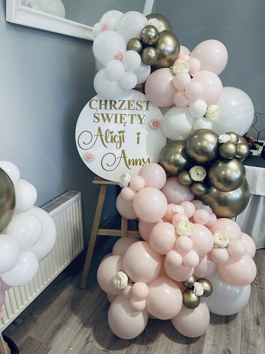 Ścianka balony chrzest Komunia