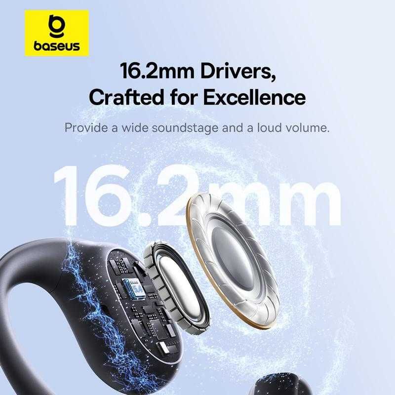 Наушники Baseus Eli 10i Fit Open-Ear TWS Earbuds (чорні та білі)